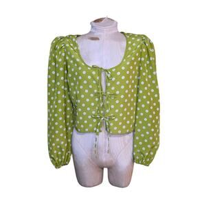 Levis Cropped Tie Front Pheasant‎ Boho Women's Top Size Small